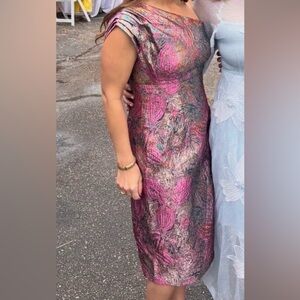 Maggy London Multicolor One Shoulder Dress